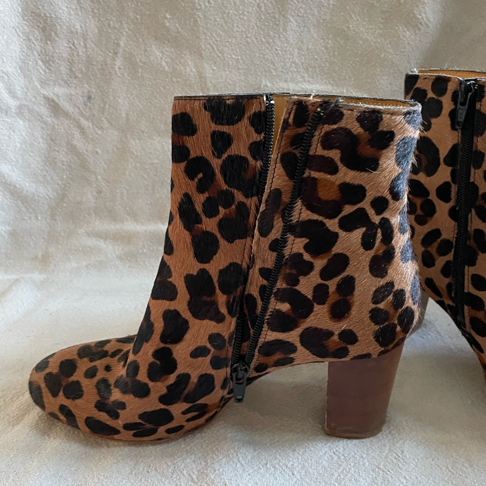 Sezane Cow Hair Boots Leopard Print Gem